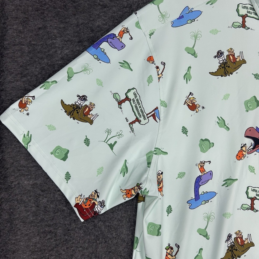 RSVLTS Flintstones Golf Polo Shirt Mens 2XL Loyal Order of Dinosaurs Tourney - Picture 4 of 12